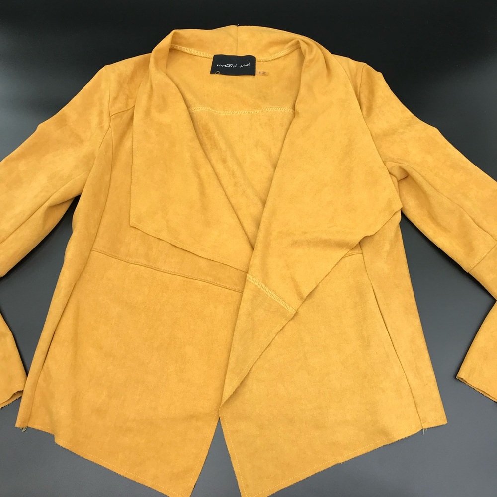 Mustard Seed Yellow Women's faux Suede Jacket Size Small